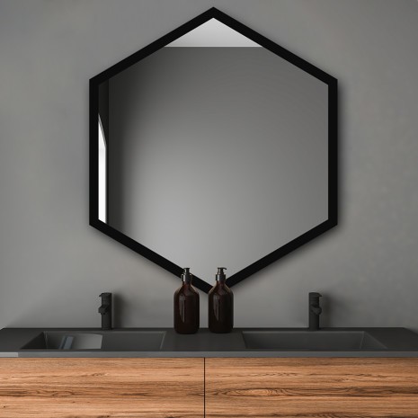 Зеркало Hexagon Alu Black