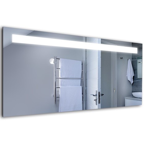 Прямоугольное зеркало в ванную комнату с подсветкой Alina