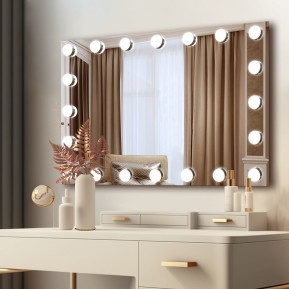 Зеркало с подсветкой для макияжа, купить зеркало с лампочками в для визажиста - Miraline