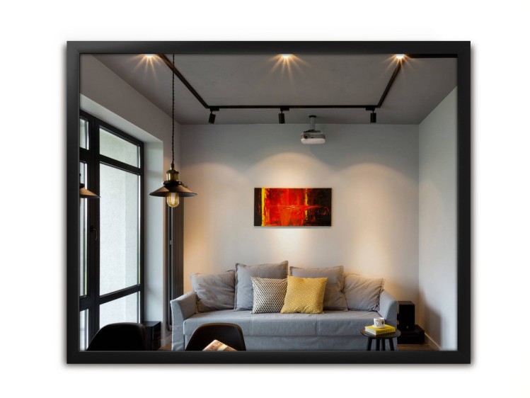 Зеркало в черной раме alu 001 Black - Фото 2