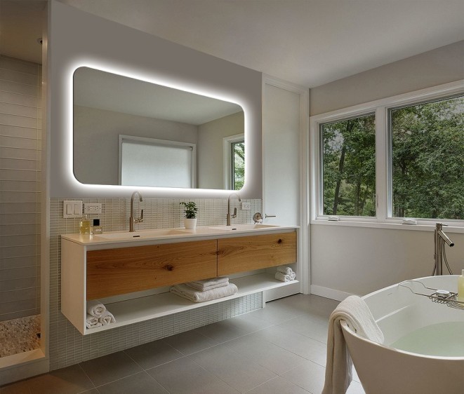 Зеркало с контурной подсветкой амбилайт Shape 03 + амбилайт - Фото 3