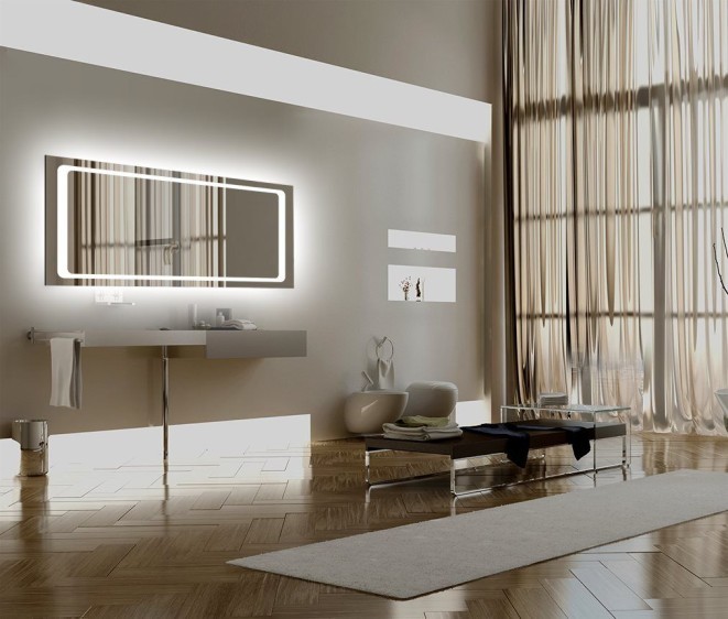 Зеркало с контурной подсветкой амбилайт Adele + амбилайт - Фото 3 Зеркало с контурной подсветкой амбилайт Adele + амбилайт - Фото 3