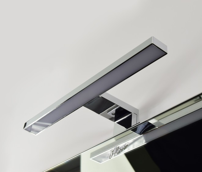 Зеркало в алюминиевой раме с наружным LED светильником alu 008 + Consol 01 - Фото 5