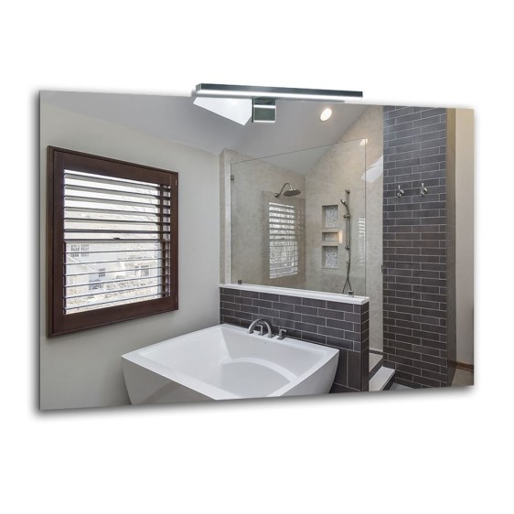 Зеркало с наружным LED светильником Shape 04  + Consol 01 - Фото 2