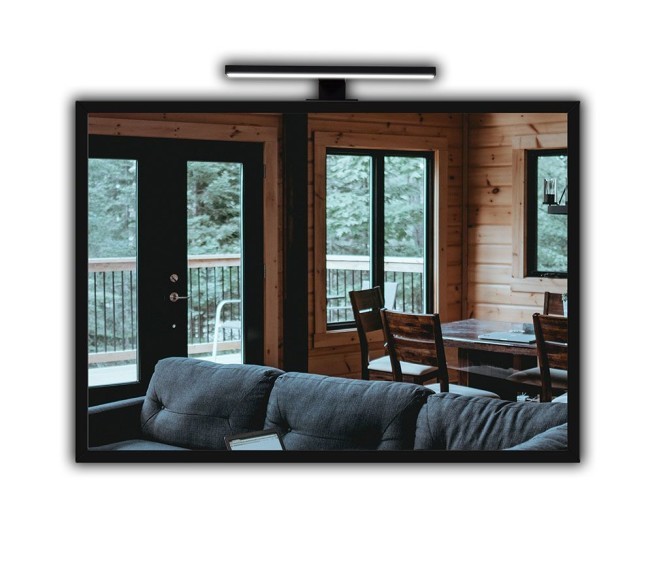 Зеркало в черной раме alu 001 + Consol 01 Black - Фото 2