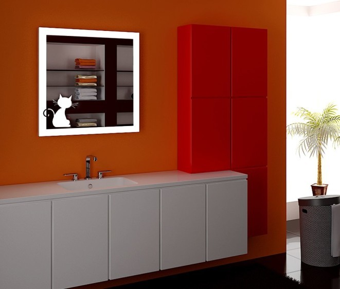 Зеркало с LED подсветкой в ванную комнату Kitten - Фото 3