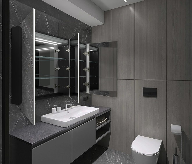 Зеркальный шкафчик Atlant 301 Black - Фото 5