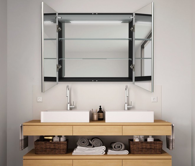 Зеркальный шкафчик Benedetto Black - Фото 5