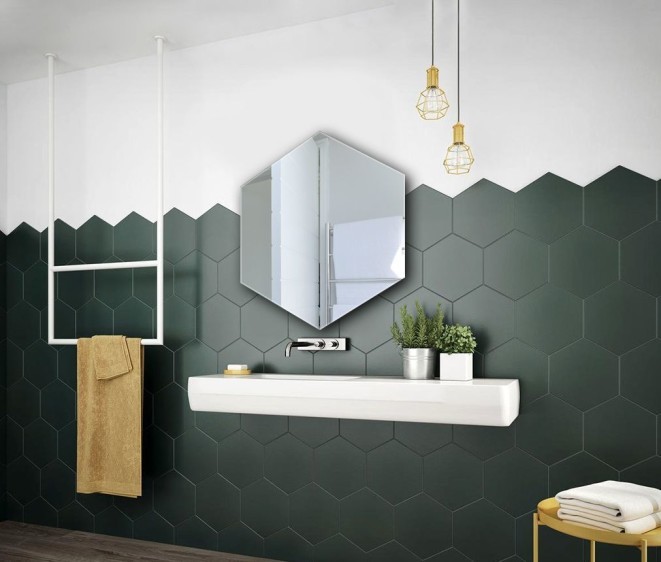 Шестиугольное зеркало без подсветки Hexagon - Фото 5 Шестиугольное зеркало без подсветки Hexagon - Фото 5