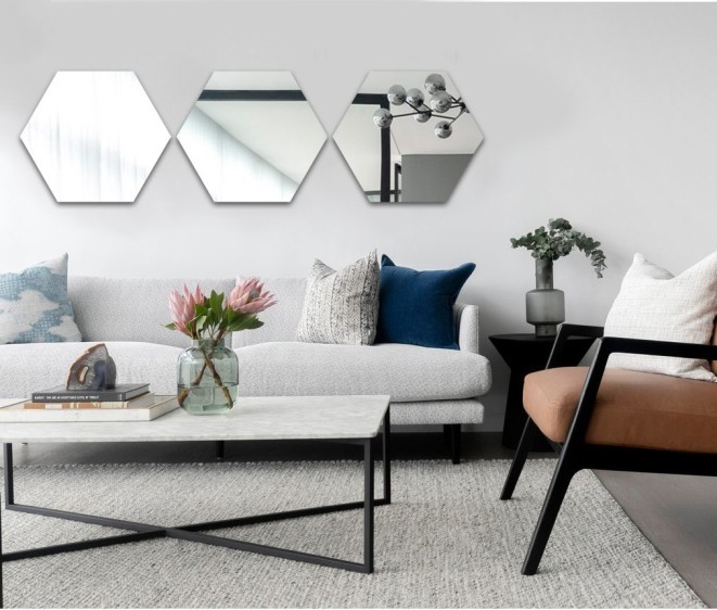 Шестиугольное зеркало без подсветки Hexagon H - Фото 4