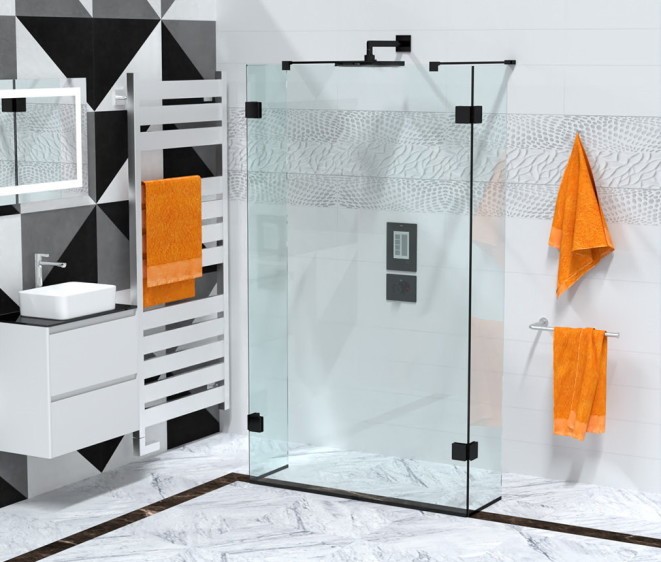 Перегородка для душа Gemini Black - Фото 2