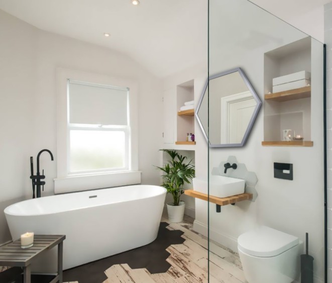 Шестиугольное зеркало без подсветки Hexagon - Фото 4