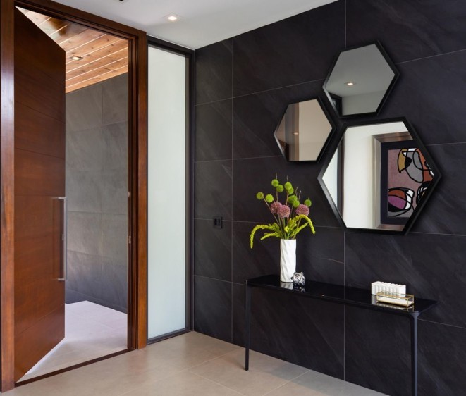 Зеркало в черной раме Hexagon Alu H Black - Фото 3