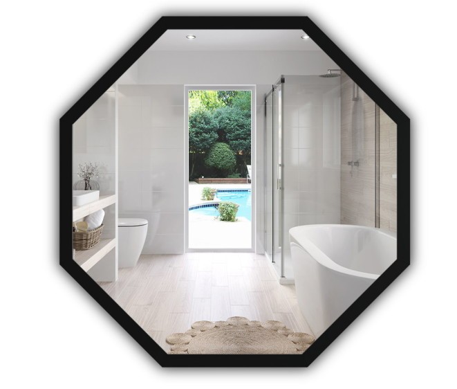 Зеркало в черной раме Octagon Alu Black - Фото 1 Зеркало в черной раме Octagon Alu Black - Фото 1