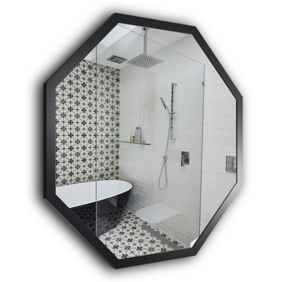 Зеркало в черной раме Octagon Alu Black - Фото 2 Зеркало в черной раме Octagon Alu Black - Фото 2