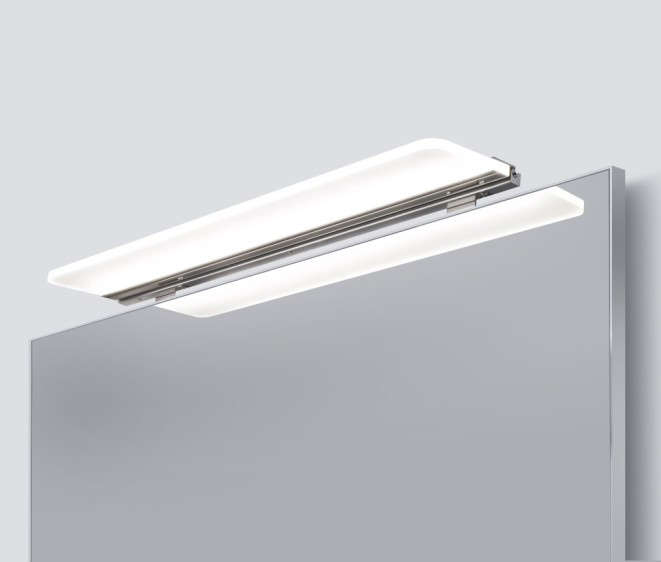 Зеркало в алюминиевой раме с наружным LED светильником alu 008 + Consol 01 - Фото 2