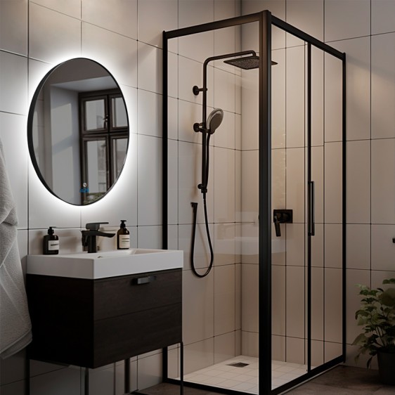 Зеркало Inox R Black 80x80 - Фото 4