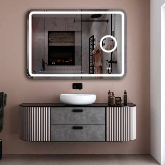 Зеркало Loretta 70x100 Right + clock - Фото 1