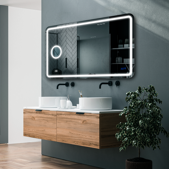 Зеркало Loretta 70x120 Left + clock - Фото 3