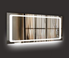 Зеркало с контурной подсветкой амбилайт Adele + нижний амбилайт