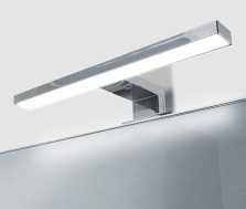 Зеркало в алюминиевой раме с наружным LED светильником alu 008 + Consol 01