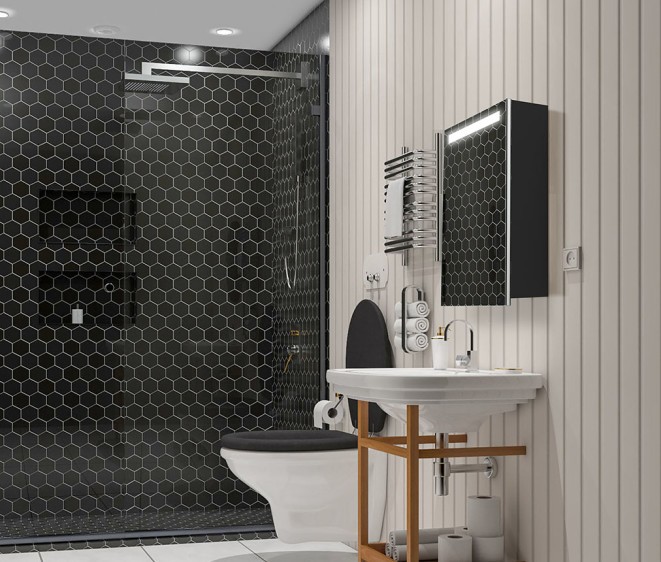 Дзеркальна шафка Ernesto Black - Фото 3 Дзеркальна шафка Ernesto Black - Фото 3