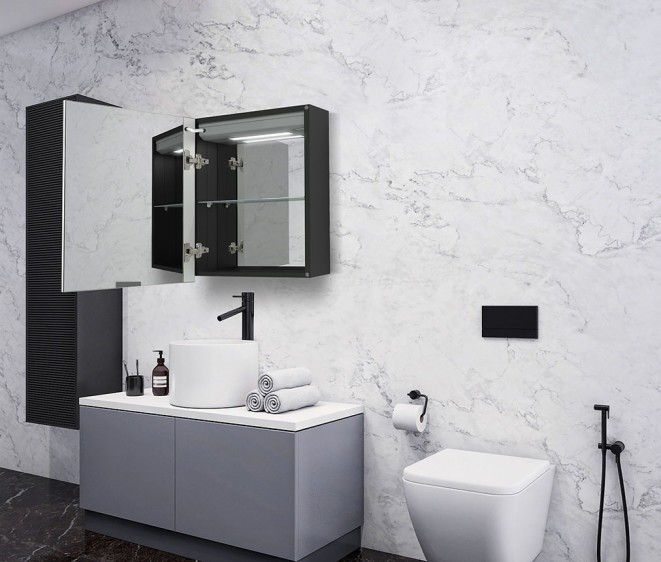 Дзеркальна шафка Leonardo Black - Фото 4