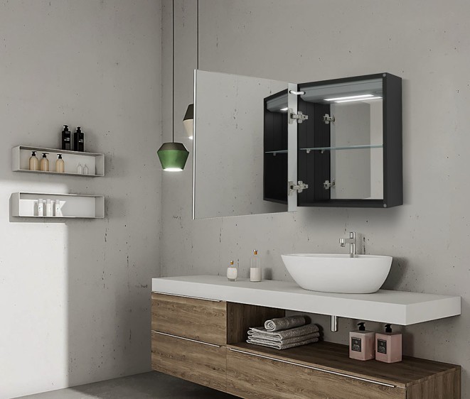 Дзеркальна шафка Mario Black - Фото 5