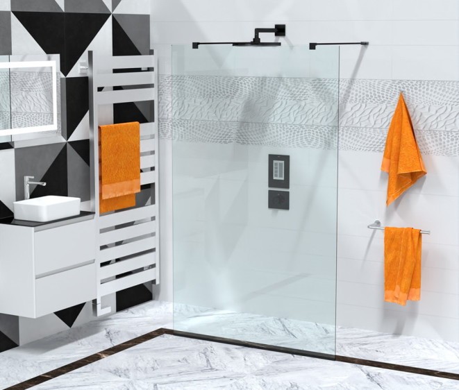 Перегородка для душу Dove Black - Фото 2